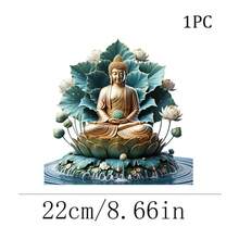 1/2/3pcs Lotus Buddha Heat Transfer Sticker | Zen Blessing DIY Heat Transfer Decal, Suitable For T-Shirts, Sweatshirts, Buddhist Apparel, Canvas Bags And Other Fabric Decorations, Delicate Colors, Durable And Long-Lasting - Multicolor - View 11