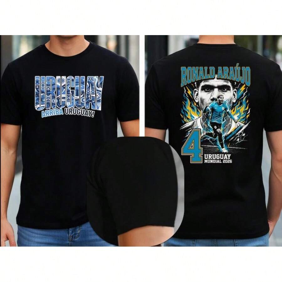 Ronald.The Design For Uruguay By A.Lauho2026New Year Fans T Shirt - 黑色1 - 查看 1