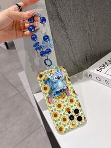 Disney Has Authorized, Phone Case - Chain Set, The Stitch Lilo & Stitch 3D Phone Case Plus A Silicone 3D Stitch Bracelet With Metallic Ring Removable Bracelet, Stitch And Angel Pattern, Compatible With Iphone17/16/15/14/13/12/38/XS/XR/X Plus Pro Max, A Stylish Cartoon Phone Case, The Perfect Gift Choice, Phone Protection, Durable Phone Cover, Great Gift For Friends And Family. - 白色 - 查看 5