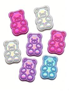 4pcs/9pcs/10pcs/13pcs/7pcs Gummy Teddy Bears Patch Animal Mini Set Applique Embroidered Iron On - Multicolor - View 9