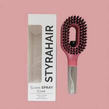 Detangling Hair Brush With Spray Function - 2-In-1 Detangling Brush, Controls Frizz | Portable Spray Brush With Built-In 50ml Water Mist Spray, Suitable For Wet And Dry Curly And Coarse Hair Detangling - Multiple Styles - View 13