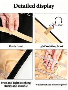 1pc, Double-Sided Jewelry Storage Bag, Wall-Mounted Jewelry Storage Bag, Jewelry Storage Hanging Bag, Made Of Transparent PVC Material, Jewelry Clearly Visible, Convenient And Fast To Find Desired Accessories, Saves Searching Time; Hanging Design, Saves Space, Equipped With Hooks, Can Be Hung On Wardrobe, Behind Door Or On Wall, No Need To Occupy Desk Or Drawer Space, Especially Suitable For Customers With Limited Living Space; Suitable For Fashion Enthusiasts With Large Quantities Of Jewelry, Having Many Necklaces, Earrings And Other Accessories, Suitable As A Gift For Friends Or Family; Jewelry Storage Bag - Multicolor - View 12