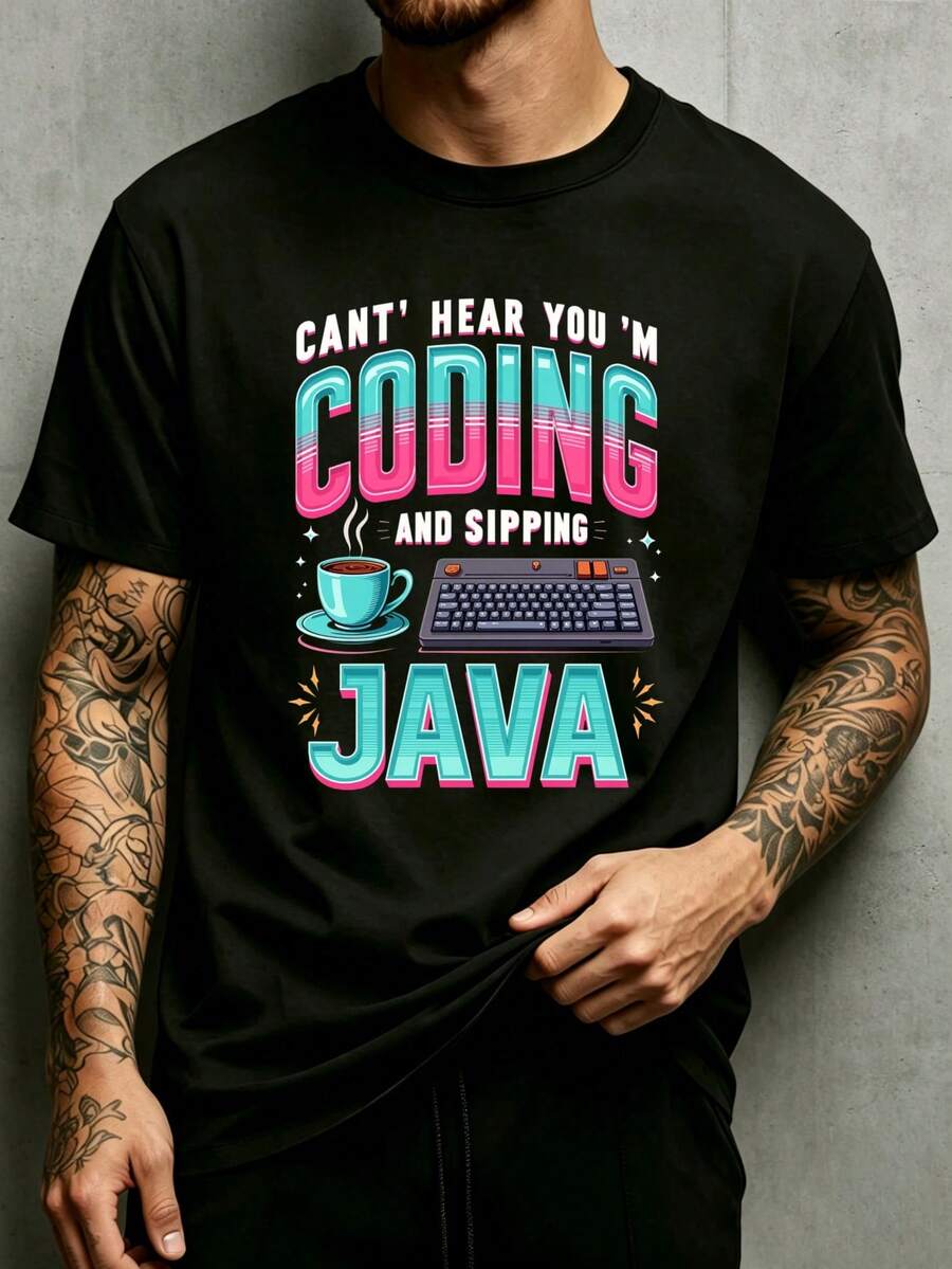 Camiseta de cuello redondo para hombre, estilo retro gaming, corte holgado,% moderna y versátil, con tela suave y cómoda, adecuada para uso diario y como regalo. Presenta un diseño con - Negro - Ver 1