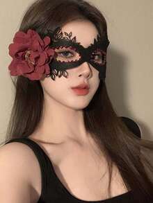Elegant Half-Face Fox Cat Sexy Lace Floral Masquerade Mask, Carnival Ball Holiday Masquerade Dinner Party Cosplay Prop Accessory - Multicolor - View 9