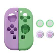 2 piezas Funda protectora + 4 piezas Juego de tapas para joystick, compatible con controles Joy-Con de Switch y Switch OLED, anti-caída, anti-explosión, anti-deslizante, anti-arañazos, anti-sudor, diseño ergonómico que mejora la sensación de control de juego - 2 fundas protectoras + 4 tapas para joysticks - Ver 24