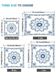 1PC Outdoor Thickened Waterproof UV Protection Gradient Mandala Flower Green Bohemian Pattern Garden Patio Canopy Beach Sunshade Tent With Free Rope (Frame Not Included) - Multicolor - View 9