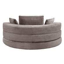 Flieks Multifunctional Freestanding Folding Sofa Bed (Boneless Couch) – Oval Bed With Cushions, Modular Sofa, Corduroy Fabric Cover (173 X 176 Cm), Suitable For Apartments, Living Rooms, Bedrooms - 灰色 - 查看 8