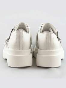 Mocassins à semelles épaisses écrues, Mocassins à boucle, , Semelle épaisse. - Crème - Voir 7