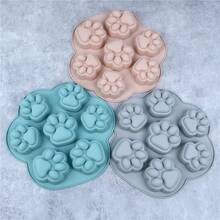 Molde de pata de impresión de silimolde de pata de gato de perro molde de pata de Animal para Candy Fondant Chocolate gelpudding jabón Ice Cube Tray perro gato trata - Color aleatorio - Ver 1