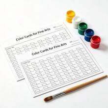 Blank White Card For Art, Watercolor And Paint Mixing Tracking, White Paper Color Record Sheet Suitable For Artists And Students - A - View 6