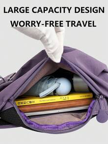 Anti-Theft Casual Nylon Women's Backpack; Multi-Functional Commuter Day Bag; Multi-Pocket Lightweight Travel Bag; Large Capacity Minimalist School Bag; Convenient Book Bag, Suitable For Students, Nurses, Teachers, Business Professionals, Travel, Vacation, Business Trips, Daily Commute, Shopping, Office, Dating, Hiking, Training, Work, Birthday Gifts, Holiday Gifts, - Multicolor - View 5