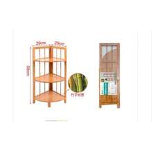 One Bamboo Corner Shelf/Rotating Shelf. Made Of Bamboo, It Offers Convenient And Space-Saving Storage. Multiple Tiers Are Available. Suitable For Various Settings Including Living Room, Bathroom, And Bedroom. - View 6