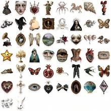 50 piezas Pegatinas Grotescas Europeas, Pegatinas de Estética Vintage, Adecuadas para Diario, Scrapbooking, Portátiles, Cuadernos, Decoración de Manualidades. - Multicolor - Ver 4