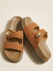 Zapatos de mujer color caqui, sandalias cómodas para mujer, pantuflas de verano, playa, vacaciones, sandalias de playa, zapatos, pantuflas de mujer con punta abierta y suela gruesa sin cordones, pantuflas de mujer con suela gruesa color blanco, sandalias de mujer, verano, pantufla, نعال, Kuku, playa, صندل, planos, pantuflas de playa, سلبر, حذاء>صندل, Birkin Stock, botas cómodas para mujer - Caqui - Ver 3