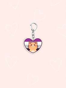 1/7pcs Original 2D Acrylic Keychain Heart Rainbow Cute Cat Cartoon Character Theme Pendant, Colorful Hand-Drawn Style Girls Acrylic Keychain & Bag Charm, Return World Tour Concert Merchandise, Fan Merchandise Casual Party Acrylic Keychain Phone School Souvenir Gift Bag Charm All Seasons Company Event Commemorative Gift For Girlfriend - Multicolor - View 8