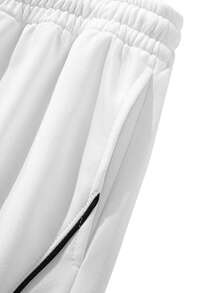 Men's Old Money Style Summer Drawstring Waist Pocket Casual Long Pants - White - View 10