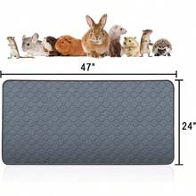Waterproof Guinea Pig Bedding, Washable Guinea Pig Cage Liner, Reusable Hamster Mat, Machine Washable Non-Slip Pee Pad, Easy To Wash, Easy To Care, Easy To Clean, Suitable For Cages, Super Absorbent Guinea Pig Mat, Suitable For Small Animals Hamster Rabbit Squirrel - Grey - View 3