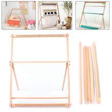 Adjustable Foldable Wood Weaving Loom Frame, DIY Handcraft Loom With Comb Bobbin For Wall Hanging Scarf Blanket Making - 70*50cm - 查看 1