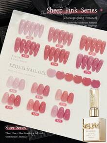 XEIJAYI 6 Colors 15ml Pink Gel Nail Polish Set, UV LED Soak-Off Nail Gel, Semi-Permanent, DIY Salon-Grade Nail Gel - Multicolor - View 5