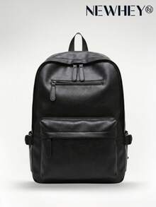 NEWHEY Men's Vintage Brown PU Leather Backpack, Large Classic Full-Size Daily Use Bag, Waterproof Casual School Bag, Suitable For School, Travel, Business Work - Multicolor - View 10