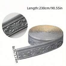 1pc Crown Decorative Line 3D Flexible Foam Wall Decor Strip, Peel And Stick Self-Adhesive Baseboard Trim, Decorative Wallpaper Border, Vintage Style Wall Edge Strip, Suitable For DIY Hotel Decoration, Plastic Material - A - View 2