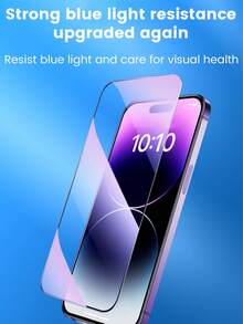 2pcs Black Edge Blue Light Filter HD Quick Install Screen Protector Compatible With Iphone 17/17Pro/17Promax/17Air/16/16plus/15/14/13/12/11/XS/XR All Series, Anti-Blue Light Eye Protection, Shock Resistant, Drop Resistant, HD Screen Protector - Clear - View 5
