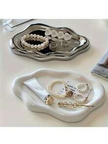 Modern Jewelry Organizer - Elegant Necklace, Bracelet And Earring Display Stand - Durable High-Quality Plastic Resin Tray - Perfect Gift For Men And Women, Suitable For Christmas, Birthday, Wedding, Valentine's Day - Decor For Vanity, Office Desk And Parties - Jewelry Storage Tray - Multicolor - View 1