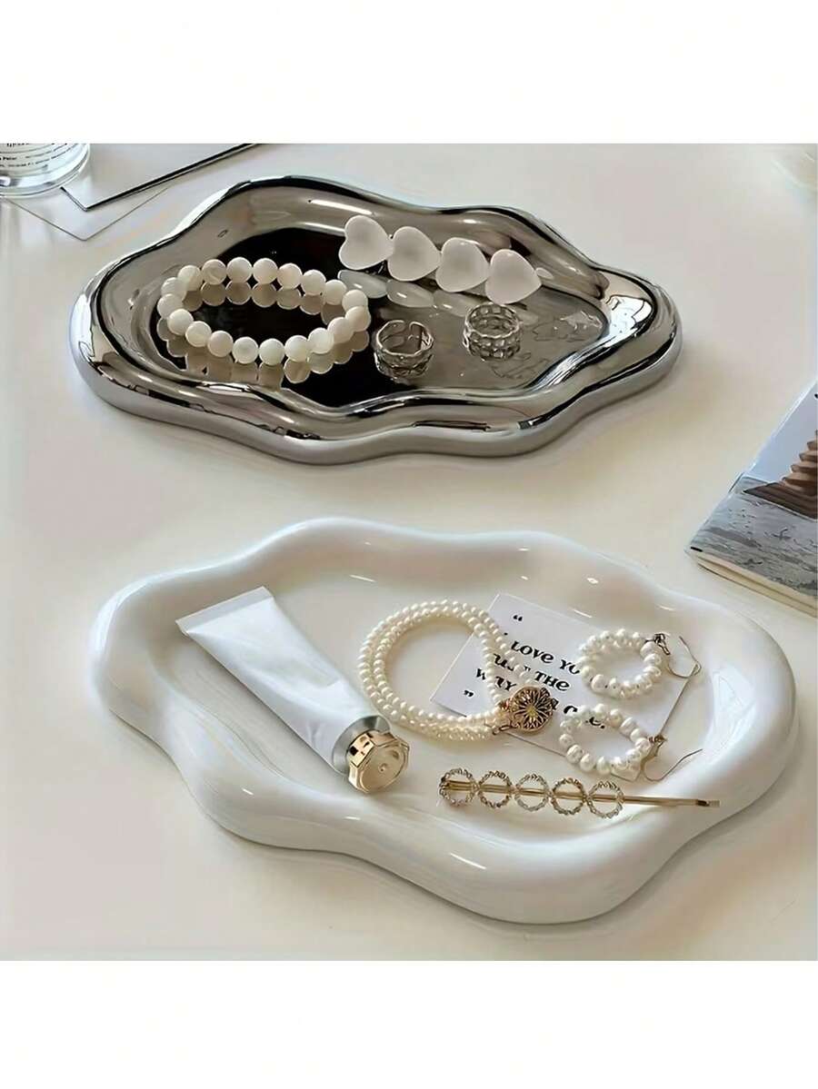 Modern Jewelry Organizer - Elegant Necklace, Bracelet And Earring Display Stand - Durable High-Quality Plastic Resin Tray - Perfect Gift For Men And Women, Suitable For Christmas, Birthday, Wedding, Valentine's Day - Decor For Vanity, Office Desk And Parties - Jewelry Storage Tray - Multicolor - View 1
