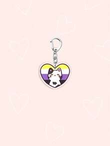 1/7pcs Original 2D Acrylic Keychain Heart Rainbow Cute Cat Cartoon Character Theme Pendant, Colorful Hand-Drawn Style Girls Acrylic Keychain & Bag Charm, Return World Tour Concert Merchandise, Fan Merchandise Casual Party Acrylic Keychain Phone School Souvenir Gift Bag Charm All Seasons Company Event Commemorative Gift For Girlfriend - Multicolor - View 9
