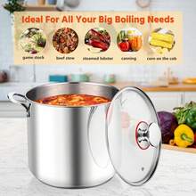 TAIMASI 12-Quart Stock Pot, 18/10 Stainless Steel Stockpot With Lid For Cooking Simmering Soup Stew, Heavy Duty Cookware Works W/Induction, Non-To-Xic & Corrosion Resistant, Dishwasher Safely Christmas Thanksgiving Home Kitchen Cooking Cookware Supplies - View 6