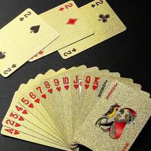 1 Paquet - Cartes à jouer en plastique PVC doré, imperméables, résistantes aux plis, épaissies, durables, cartes à jouer dorées cool - Choix idéal pour les cadeaux de Noël, Halloween, Thanksgiving et les soirées de jeux. À la mode et durable, choix parfait pour les cadeaux de voyage pendant les vacances. Jeux de fête et fournitures pour événements. Pratique et pratique, robuste et durable. Fournitures de festival et de fête, beau et pratique. - Multicolore - Voir 4