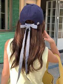 1pc Letter Embroidered Baseball Cap, Bowknot Fashion Versatile Elegant Sun Protection Suitable For Outdoor Travel - Lace - View 2
