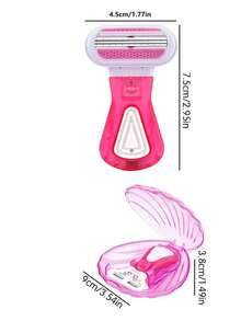 Maquinilla de afeitar para depilación de mujer, adecuada para axilas, piernas y zona del bikini, maquinilla portátil, maquinilla manual rosa, hoja de afeitar de manual para bikini de mujer depilación/afeitado/hoja de 5 capas, hoja de acero inoxidable cabezal de maquinilla rosa reemplazable, regalo para niñas esencial de viaje (mango de maquinilla + cabezal de maquinilla + caja de almacenamiento) - Multicolor - Ver 9