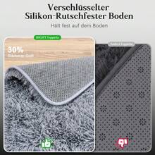Alfombra para sala de estar y dormitorio, alfombra de pelo alto suave y esponjosa, antideslizante, alfombra de felpa grande para interiores, revestimiento de suelo para sala de juegos y habitación infantil, hogar moderno - Gris Claro - Ver 4