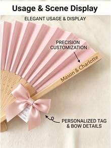 30/60pc Elegant Folding Fans, Comes With A Gift Organza Bag And Ribbon, Perfect For Wedding Guest Favors, Wedding Parties,  And Tea Party Decorations - Multicolor - View 4