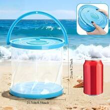 1pc Foldable Small Aquarium, Plastic Portable Fish Tank With Lid, Transparent Fish Transport Container/Fishing Bucket, Suitable For Releasing Caught Fish, Beach Trips, Lakeside Outings, Outdoor Activities - Multicolor - View 5
