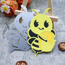 Cute Cartoon Honey Bee With Honey Pot Metal Cutting Dies, Layered Bug Die Cuts, Spring Insect Scrapbooking Card Making Embossing Template For Handmade Papercraft - A - View 5