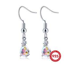 1 Pair 925 Silver Fashion Earrings, Featuring Cubic Zirconia, Pear-Shaped Design, Suitable For Daily Casual Wear, Vacation Travel, And Also As A Valentine's Day Gift. - Silver - View 9