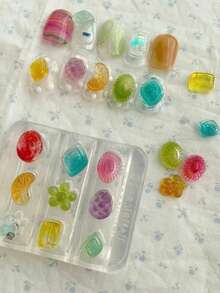 1pc Cute Hard Candy Juice Gummy Bear Candy Banana Grape Fruit Ice Cream 3D Nail Art Decoration Silicone Mold - Clear - View 12