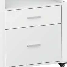 Yitahome Rolling Filing Cabinet With Side Racks & 4 Wheels, File Cabinet With Adjustable Hanging Rods For A4/Letter Documents, Printer Stand For Home Office, White - White - View 11