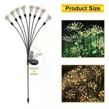1 pieza Luces solares con efecto de lluvia de meteoritos de 60 LED, Luces solares de hadas para exteriores para jardín, camino, patio, 2 modos de iluminación, adecuadas para hotel, jardín, patio, decoración de caminos - Lámpara solar tipo estrella - Ver 9