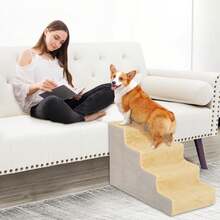 Pet Stairs Anti-Slip Dog Steps – With Removable Washable Cover, Sturdy Steps For Small Or Elder Pets, For Bed, Sofa. - Yellow L - 查看 6