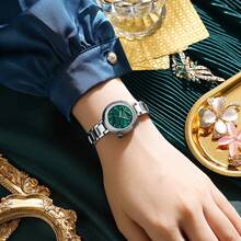 Jam Tangan Wanita CURREN, Jam Tangan Wanita Modis, Elegan, Dial Quartz, Tahan Air, Gelang Bercahaya dengan Rhinestone dan Tali Stainless Steel - MultiWarna - View 2