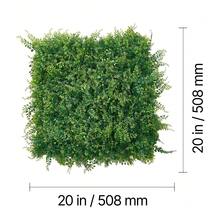 VEVOR Artificial Plant Wall, 12PCS 50.8 X 50.8 Cm Artificial Boxwood Panels, Sun Protection Greenery Backdrop Privacy Hedge Fence, Fake Grass Screen For Wedding, Indoor, Outdoor Garden, Backyard - Fern Leaf, 20*20 Inch, 12 Pcs - View 10