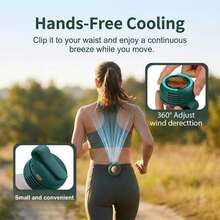 1pc Mini Whirdwind Portable Charging Fan Waist Clip Mini Whirlwind Fan 3-Speed Handsfree Silent Strong Wind - Multicolor - View 5