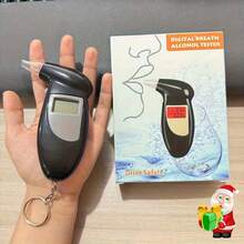 Portable Breath Alcohol Tester, Use This Digital Breath Alcohol Tester To Accurately Test Your Blood Alcohol Content! Suitable For Car Safety, Comes With Keychain (Battery Not Included) - Black - View 13