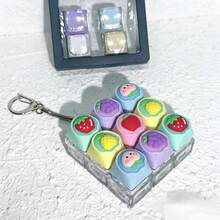 1個高品質開關測試按鈕壓力釋放玩具 ABS 擠壓玩具 9鍵創意點擊器,適合青少年,包包掛飾、創意鑰匙圈、教室獎勵,適合作為節日禮物、派對小禮物(無燈版),隨機顏色與款式 - 彩色 - 查看 3