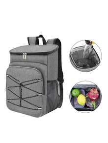 1pc Minimalist Fashion Large Capacity Outdoor Camping Picnic Insulated Cooler Bag Backpack Hiking Backpack , Lunch Box - Multicolor - View 3