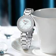 Jam Tangan Wanita CURREN, Jam Tangan Wanita Modis, Elegan, Dial Quartz, Tahan Air, Gelang Bercahaya dengan Rhinestone dan Tali Stainless Steel - MultiWarna - View 5