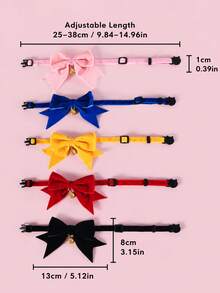 Knitted Beret + Velvet Bow Collar Set, Universal For Cats And Dogs, Photo Prop Accessory - Multicolor - View 5